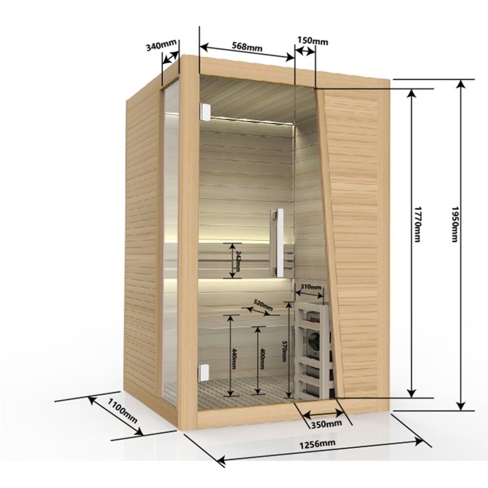 Saunaklefi 125x110x195 cm Tempre