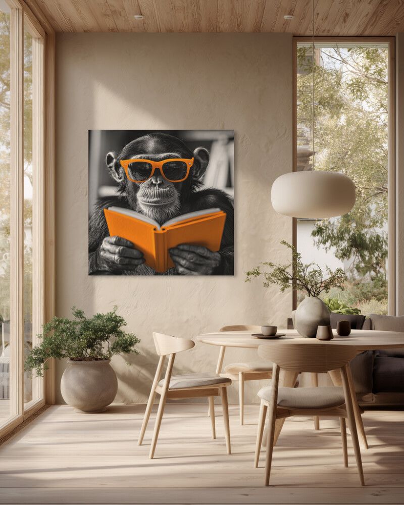 Hljóðvistarmynd api með bók 1220x1220x20 mm InEx