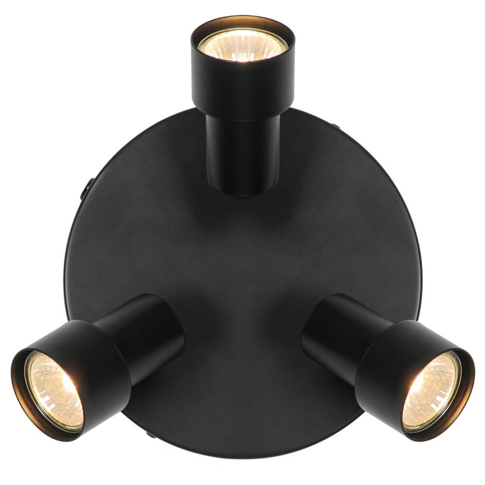 Kastarar 3xGU10 Nordlux Boston Ø20 cm málm svart