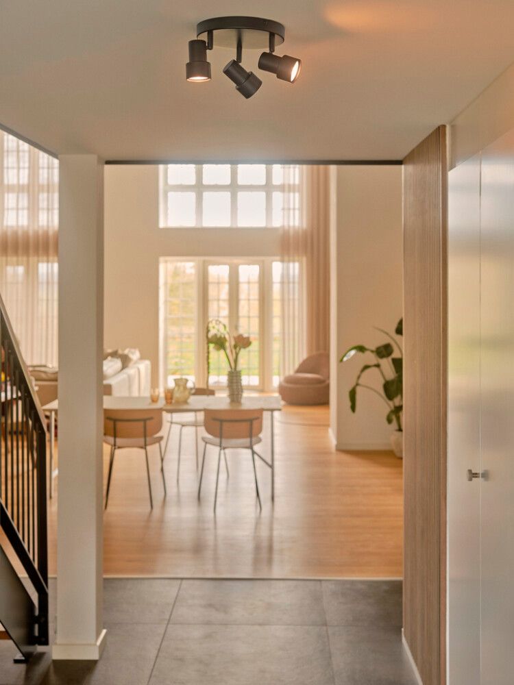 Kastarar 3xGU10 Nordlux Boston Ø20 cm málm svart