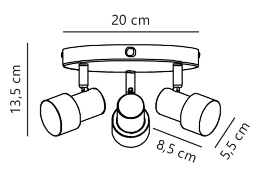 Kastarar 3xGU10 Nordlux Boston Ø20 cm málm svart