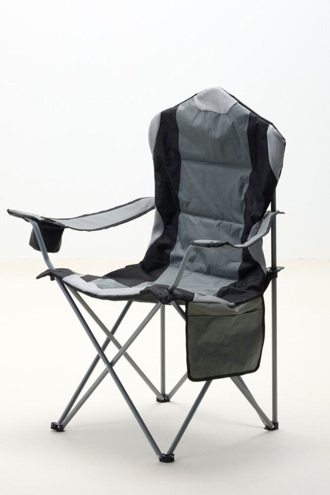 Útilegustóll svartur samfellanlegur Sunfun