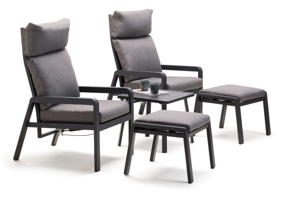 Garðsett fyrir 2 Simon með skemlum og sessum Sunfun