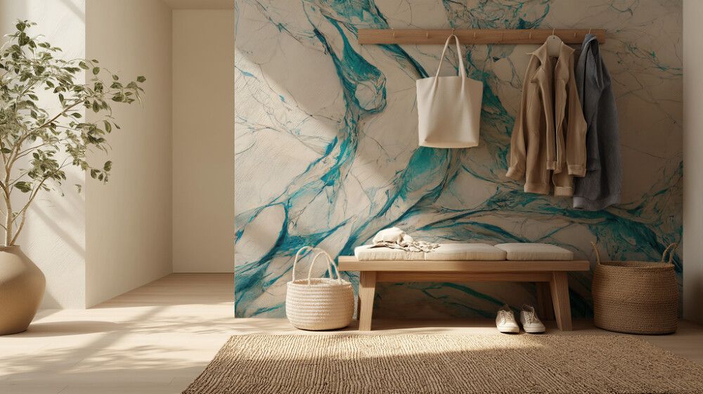 Hljóðvistarmynd marmari ljósblár 3600x2420x20 mm InEx