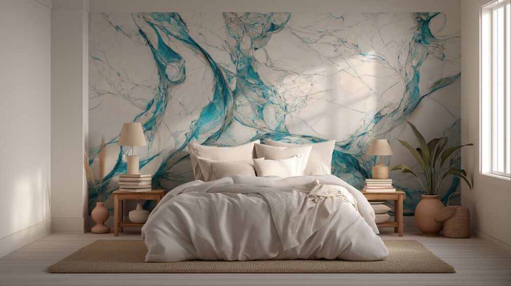 Hljóðvistarmynd marmari ljósblár 3600x2420x20 mm InEx