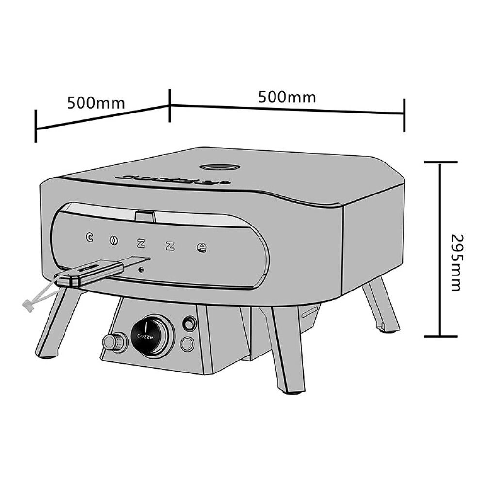 Pizzaofn 13" með snúning Cozze Black Edition