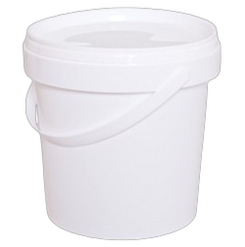 Plastfata með loki hvít 10,6L