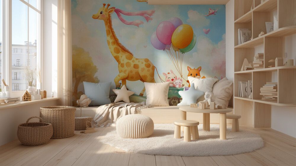 Hljóðvistarmynd gíraffi á hjóli 3600x2420x20 mm InEx