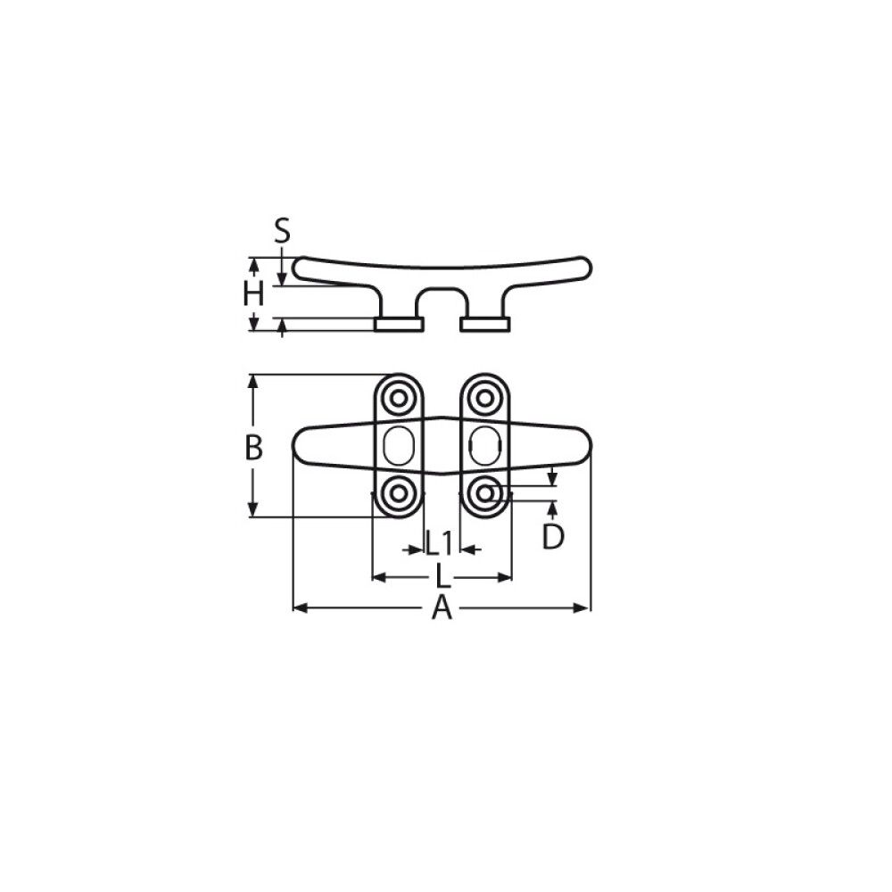 Festipolli flatur 200 mm Marinetech A4