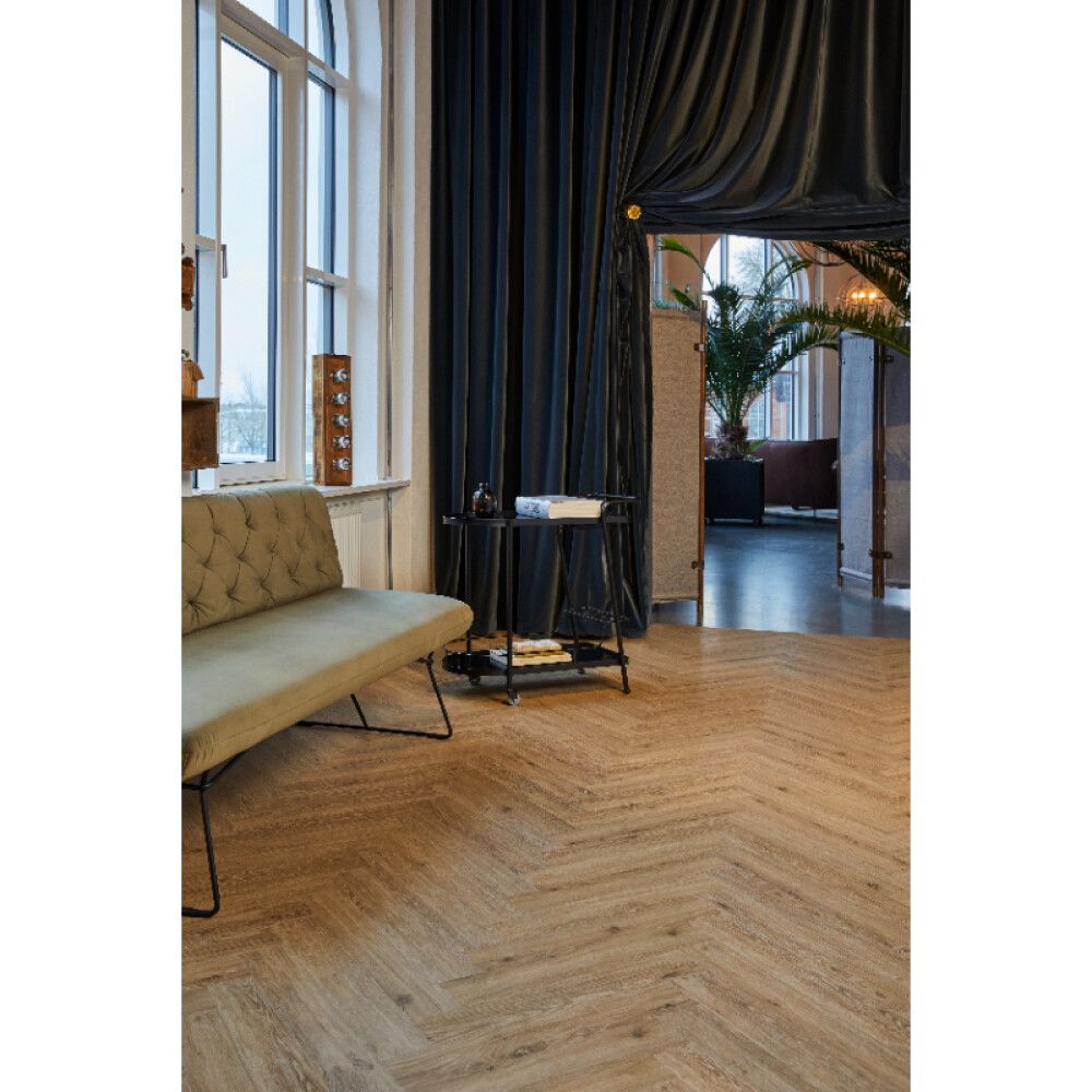 Vínylparket fiskibeina Novego Natural Oak 7mm 1,2m²