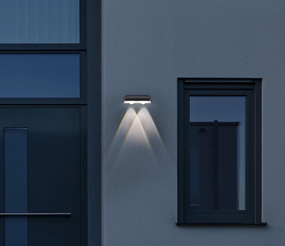 Veggljós með sólarsellu Globo 3,7x14cm IP44 2stk