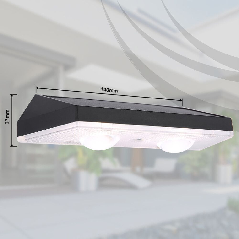 Veggljós með sólarsellu Globo 3,7x14cm IP44 2stk