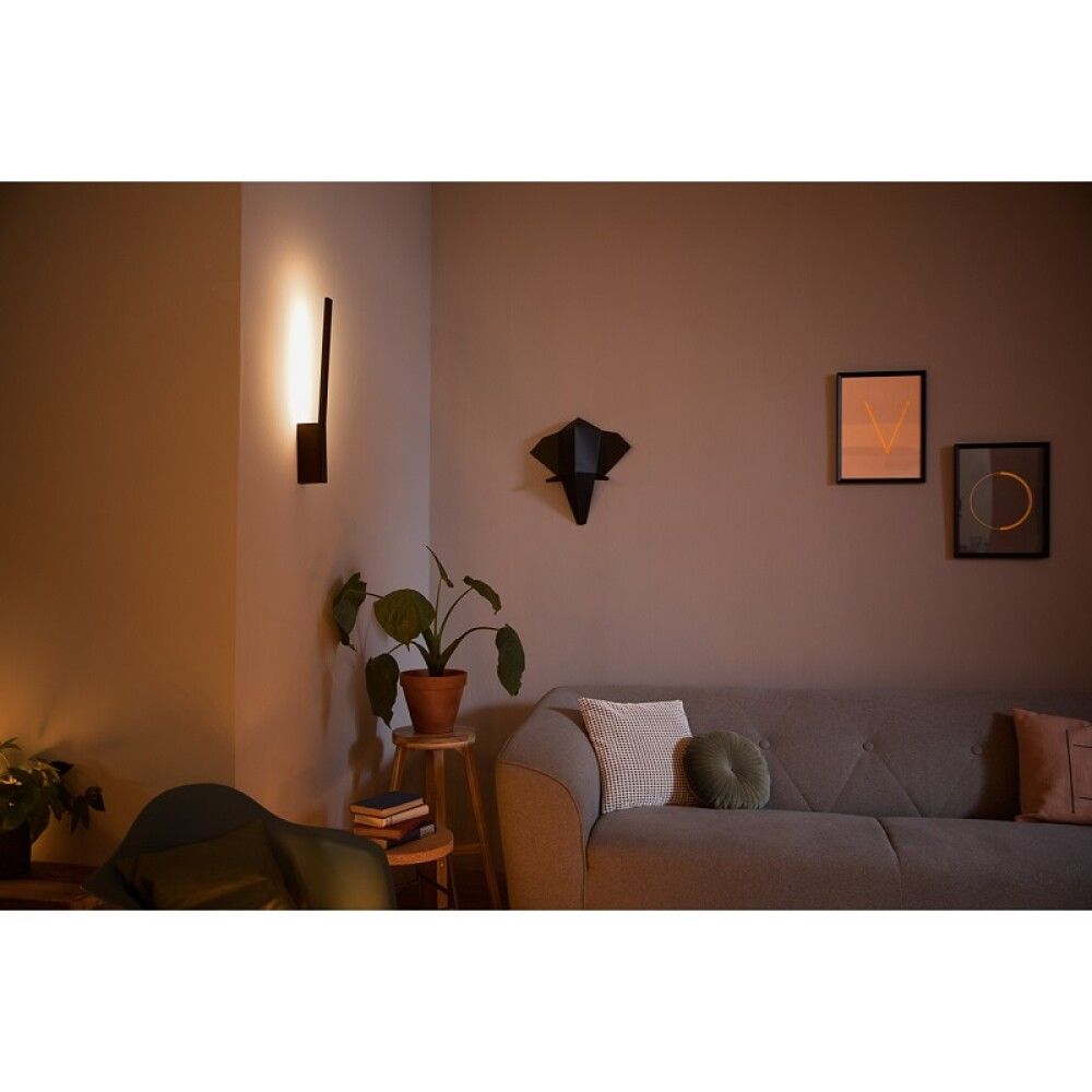 Veggljós LED Liane 12W Philips Hue WCA svart 56cm