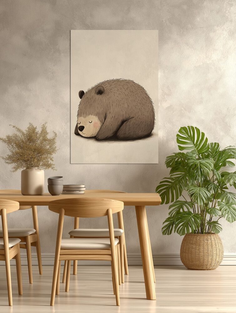 Hljóðvistarmynd björn sofandi 800x1220x20 mm InEx