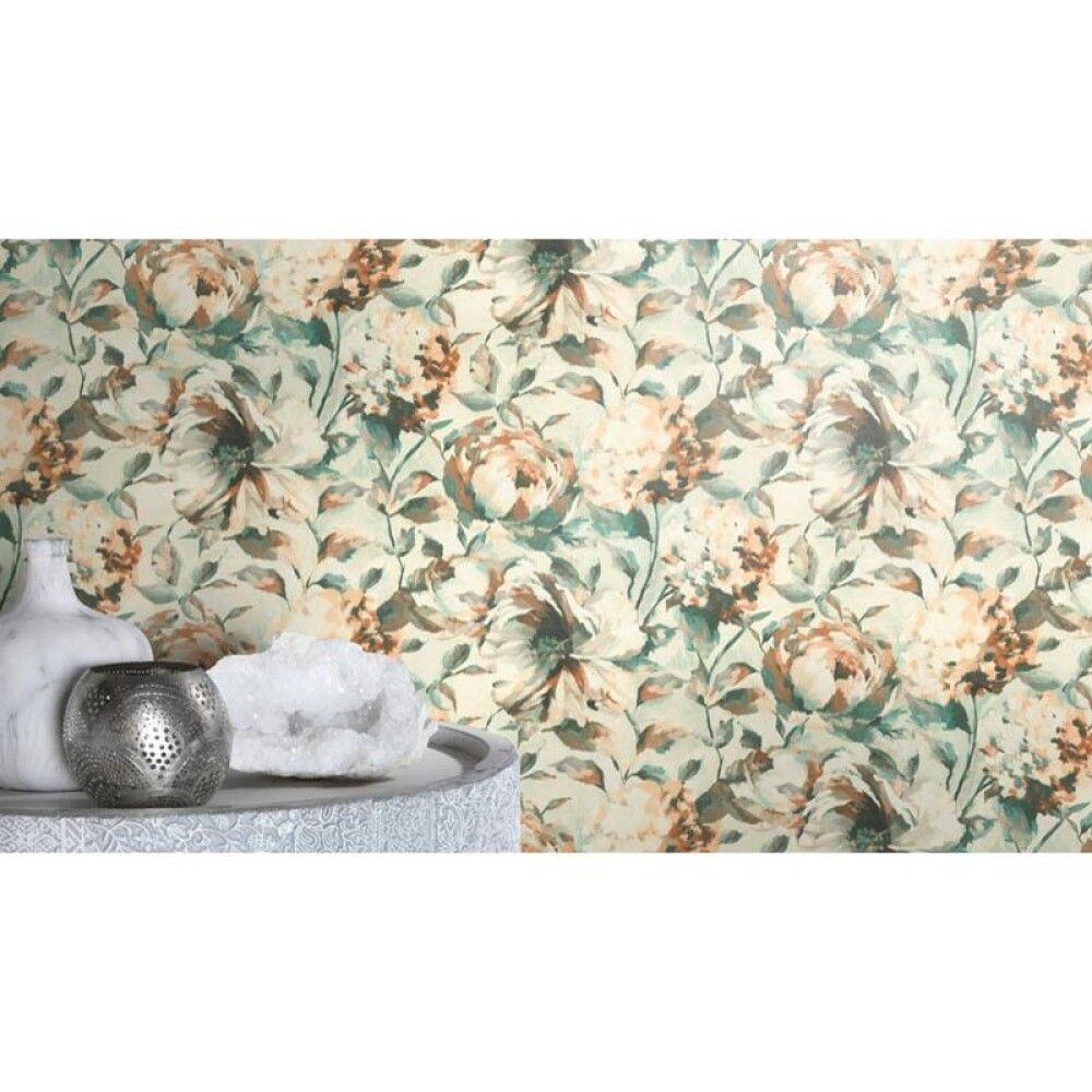 Veggfóður Studio blóm blátt/grænt 10mx53 cm