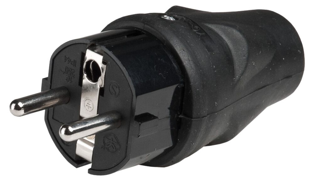 Gúmmíkló 16A IP44 Airam svört