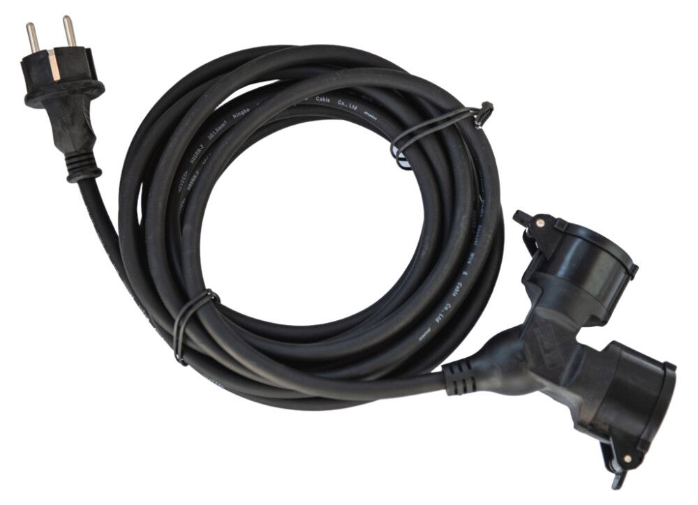 Framlengingarsnúra gúmmí tvöföld 3x1,5Q IP44 5m Airam