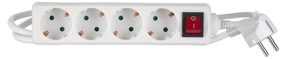 Fjöltengi með rofa 4F 1,5m Airam hvítt