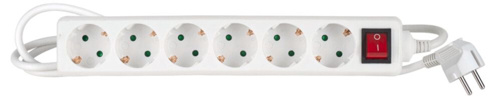 Fjöltengi með rofa 6F 3m Airam hvítt