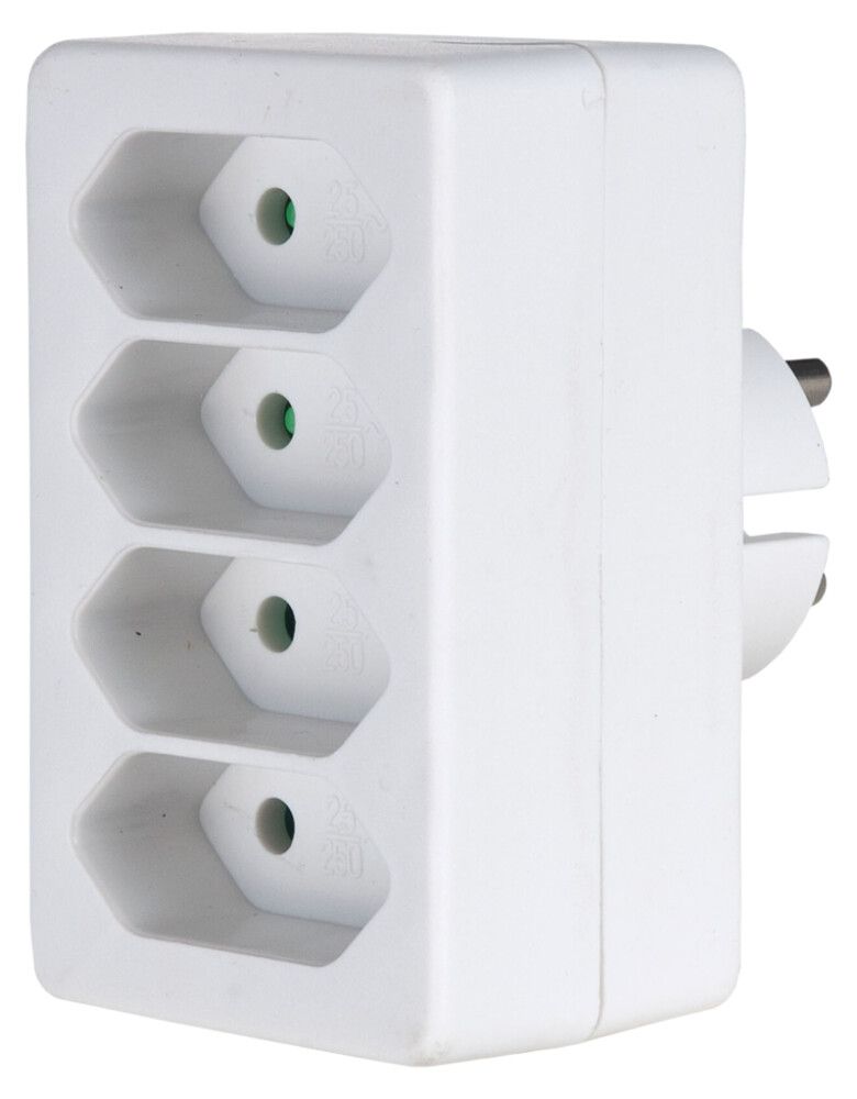 Fjöltengill 4 tengi Airam hvítur