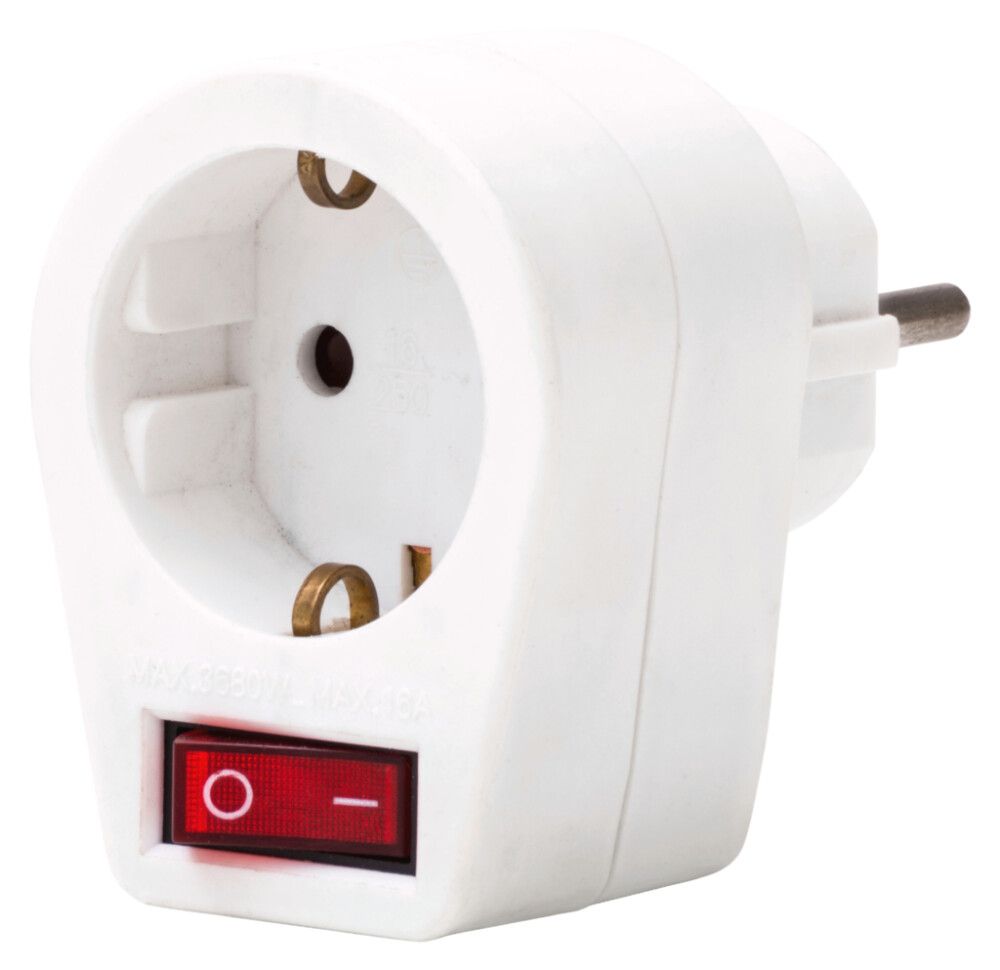 Tengill með rofa 16A IP20 Airam hvítur