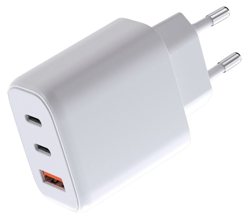 Hraðhleslukubbur 1xUSB-A 2xUSB-C Airam hvítur