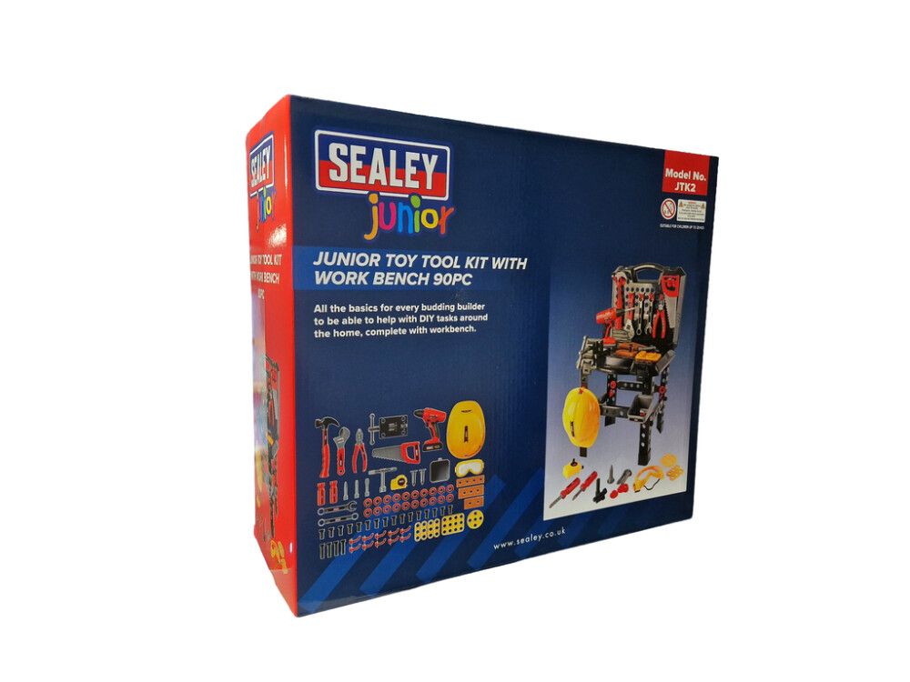 Leikfanga verkfærasett með borði fyrir börn 90 hlutir Sealey