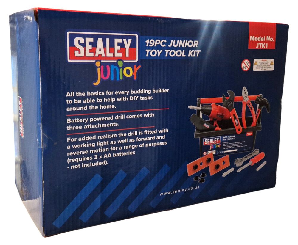 Leikfanga verkfærasett fyrir börn 19 hlutir Sealey