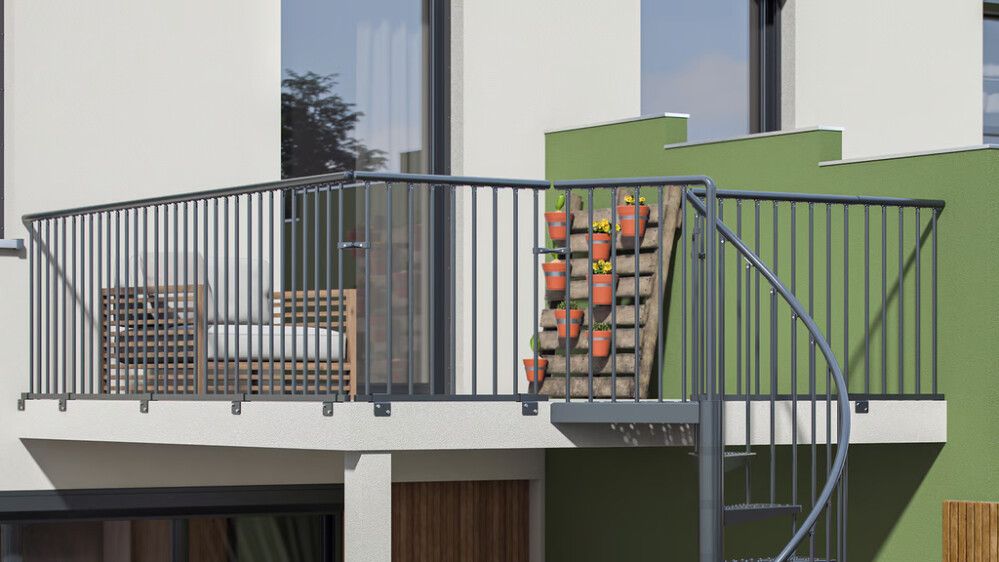 Handrið fyrir Toronto hringstiga 100 cm koksgrátt