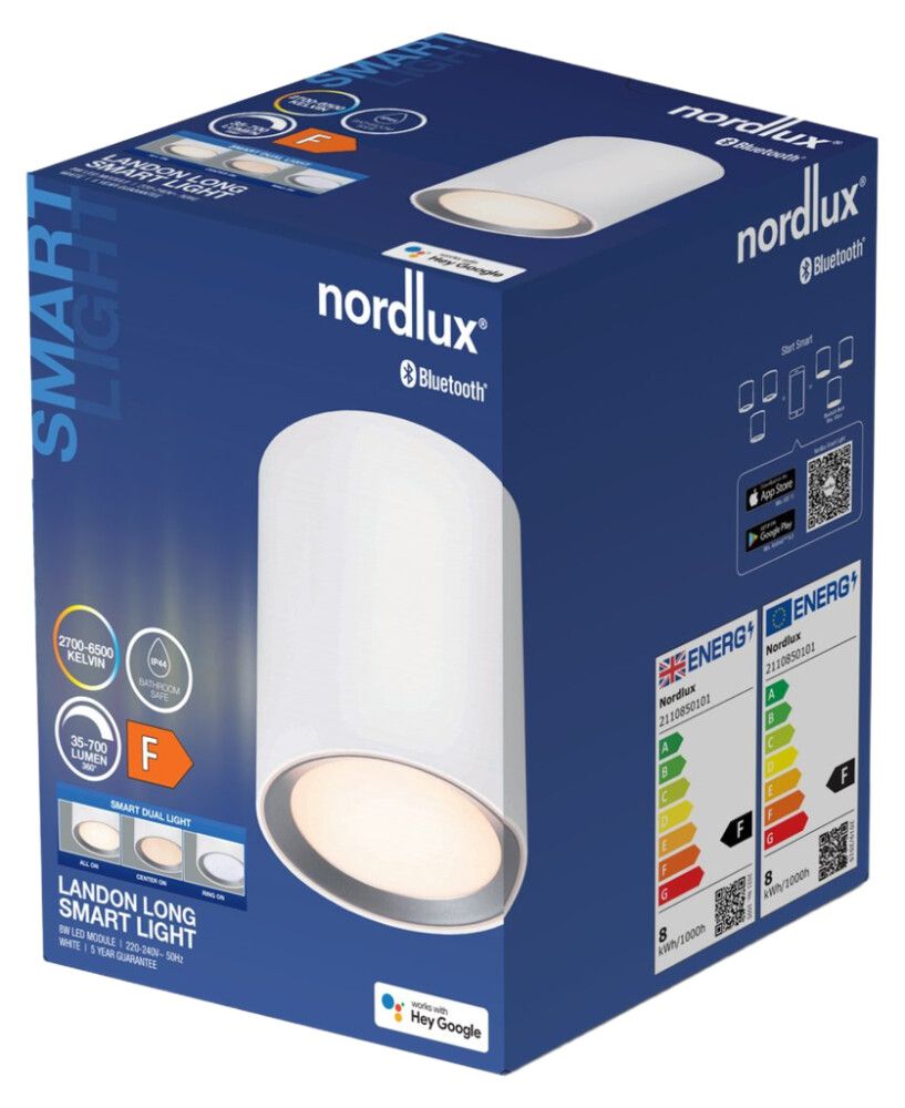 Loftljós Landon Smart 2700-6500K hvítt 14cm