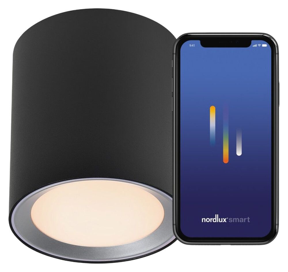 Loftljós Landon Smart 2700-6500K svart 14cm