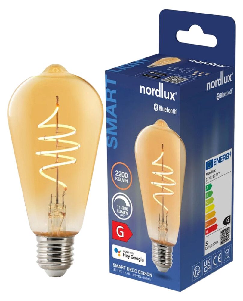 Snjallpera LED E27 2200K Nordlux 4,7W Ø64mm