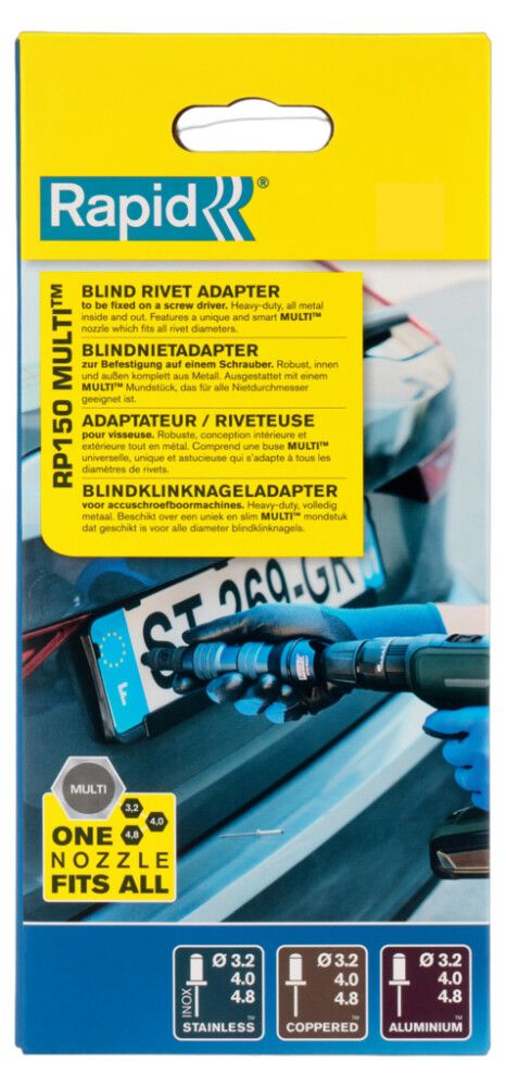 Millistykki fyrir blindhnoð Rapid RP150