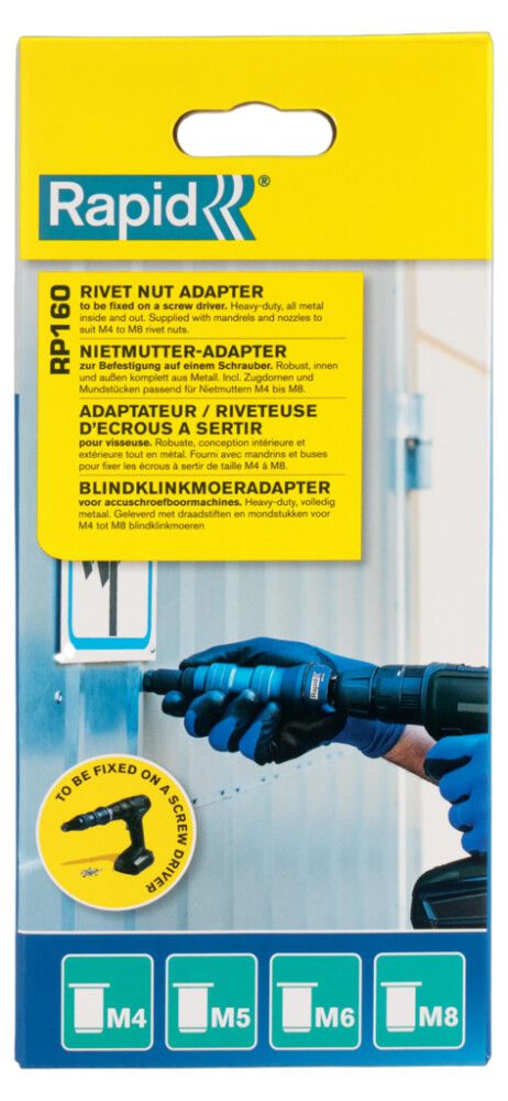 Millistykki fyrir blindhnoð Rapid RP160