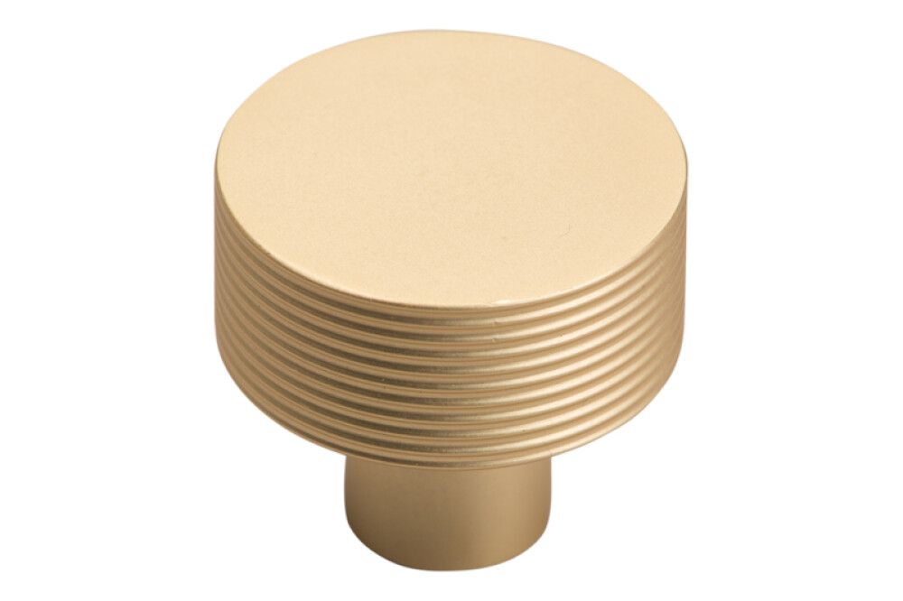 Hnúður rifflaður Ø25mm. matt gylltur