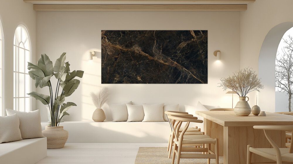 Hljóðvistarmynd marmari dökkur 2420x1220x20 mm InEx