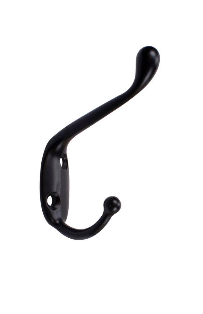 Snagi tvöfaldur 75x18x55mm matt svartur