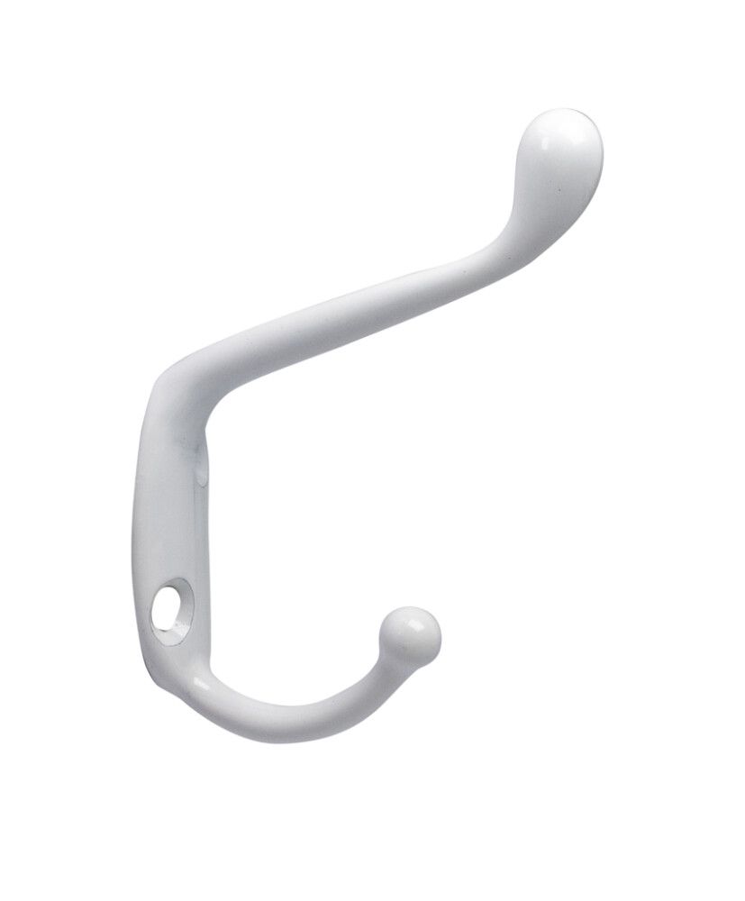 Snagi tvöfaldur 75x18x55mm hvítur