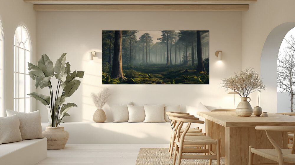 Hljóðvistarmynd landslag skógur 2420x1220x20 mm InEx