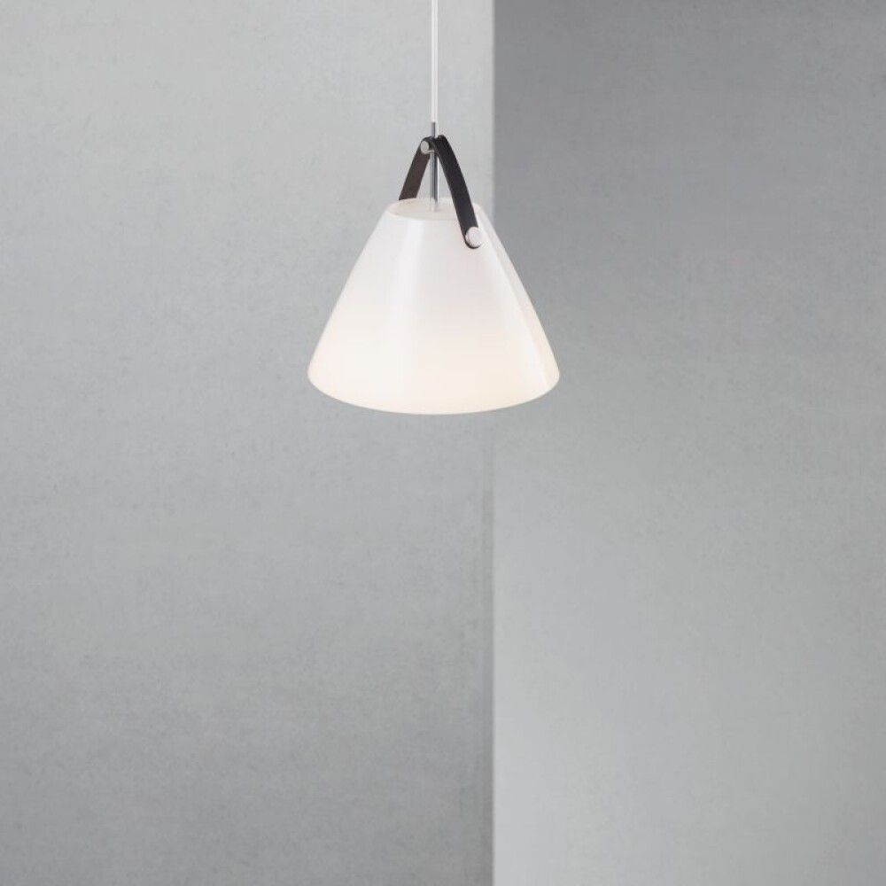 Hangandi ljós E27 Strap 27 ópalgler Ø27 cm