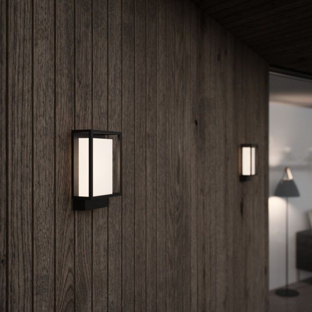 Veggljós LED Nestor svart/ál 22,1x14,7 cm