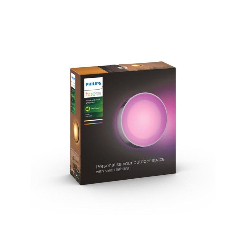 Veggljós LED Daylo 15W IP44 Philips Hue WCA Ø22 cm ál