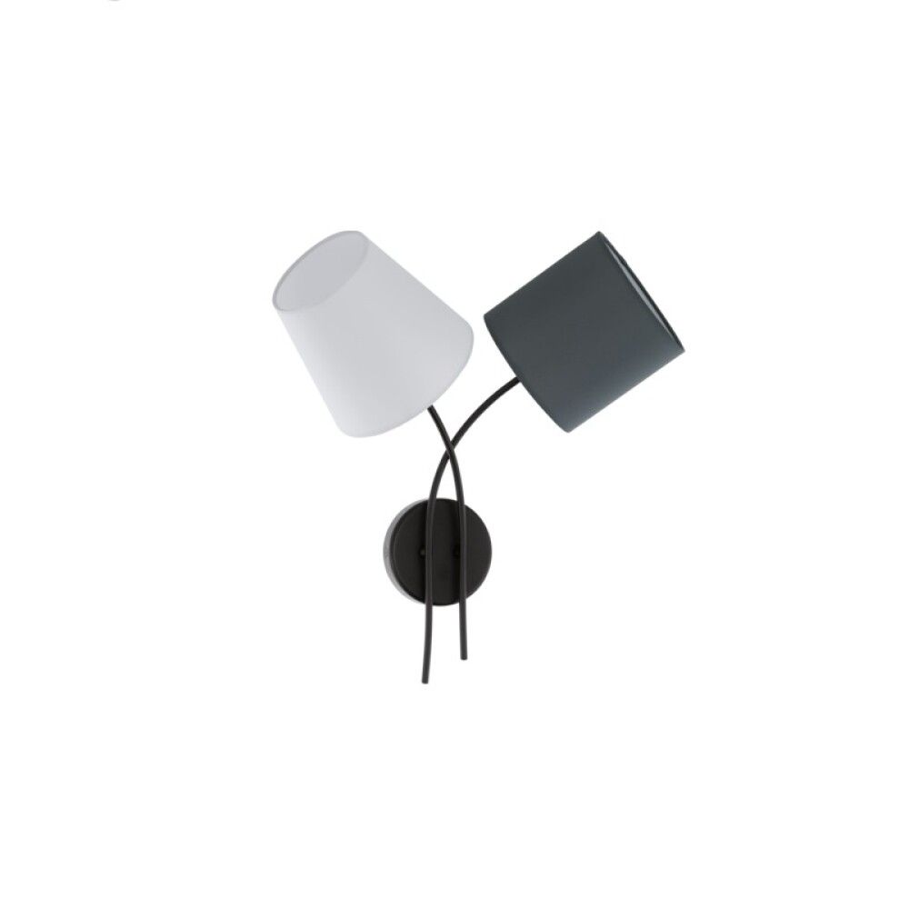 Veggljós 2xE14 Almeida grátt/hvítt