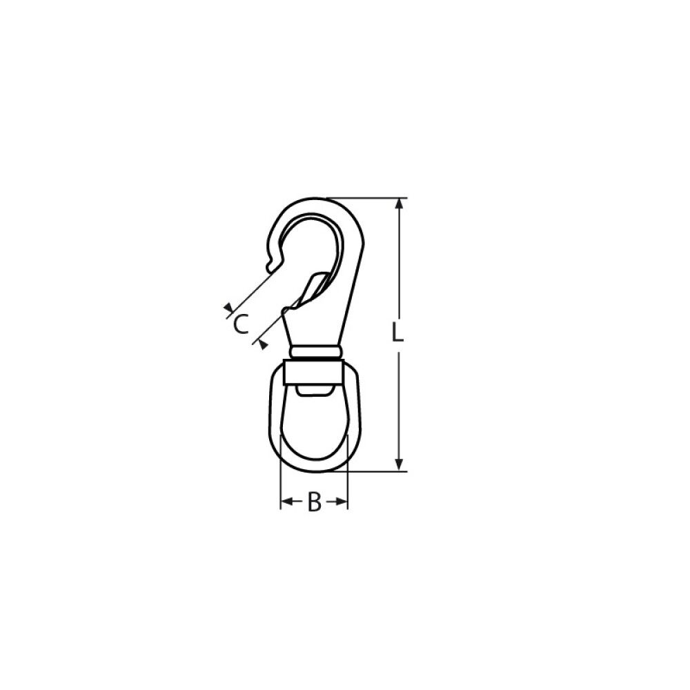 Krókur með loku og sigurnagla 16 mm Marinetech 8257 A4