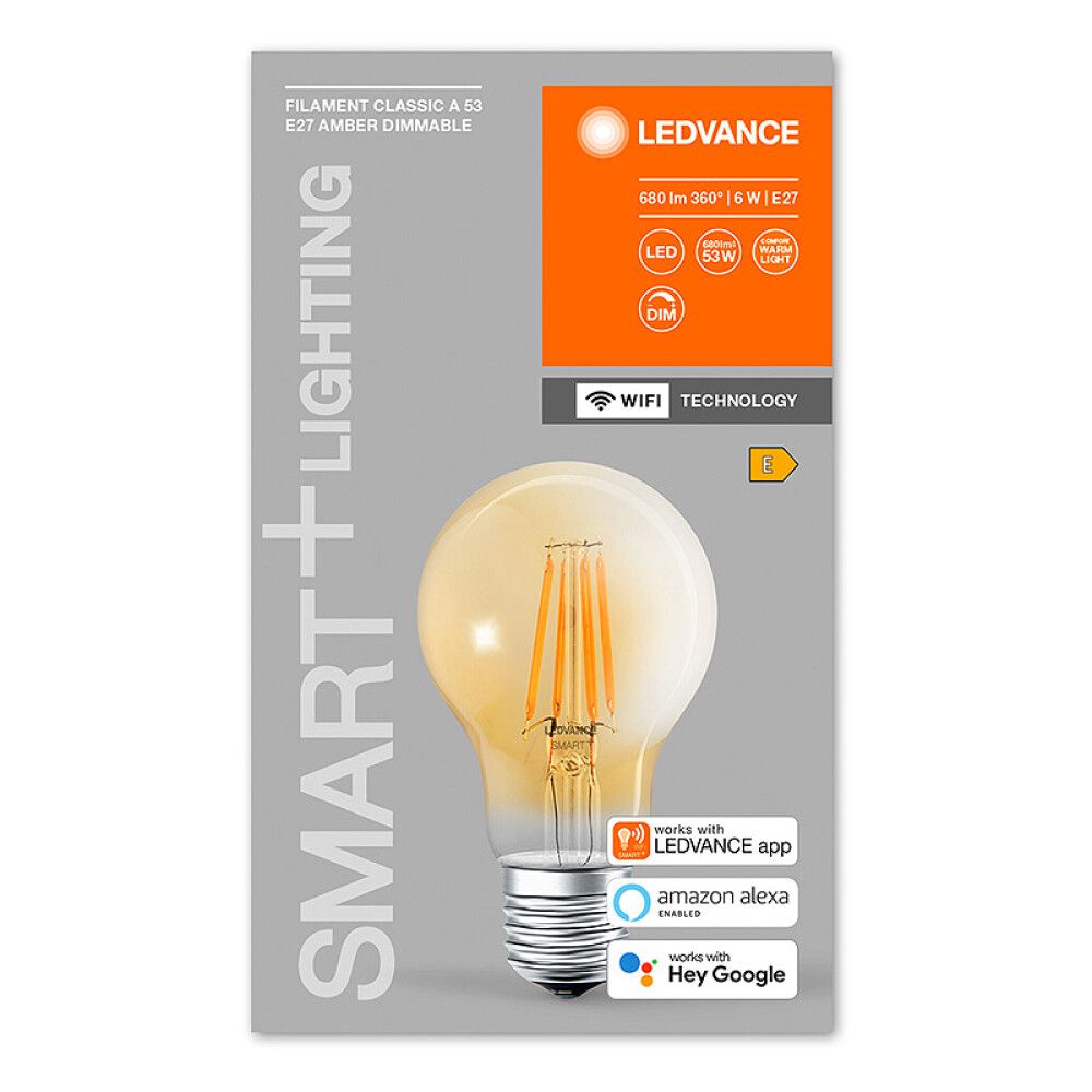 Snjallpera LED E27 2400K Wiz 6W Ø60 mm