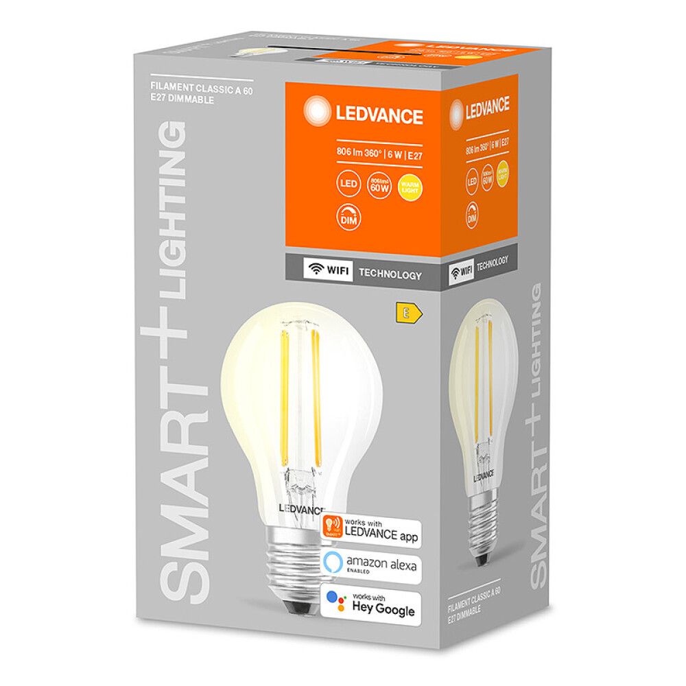 Snjallpera LED E27 2700K Ledvance Smart+ 6W Ø60 mm