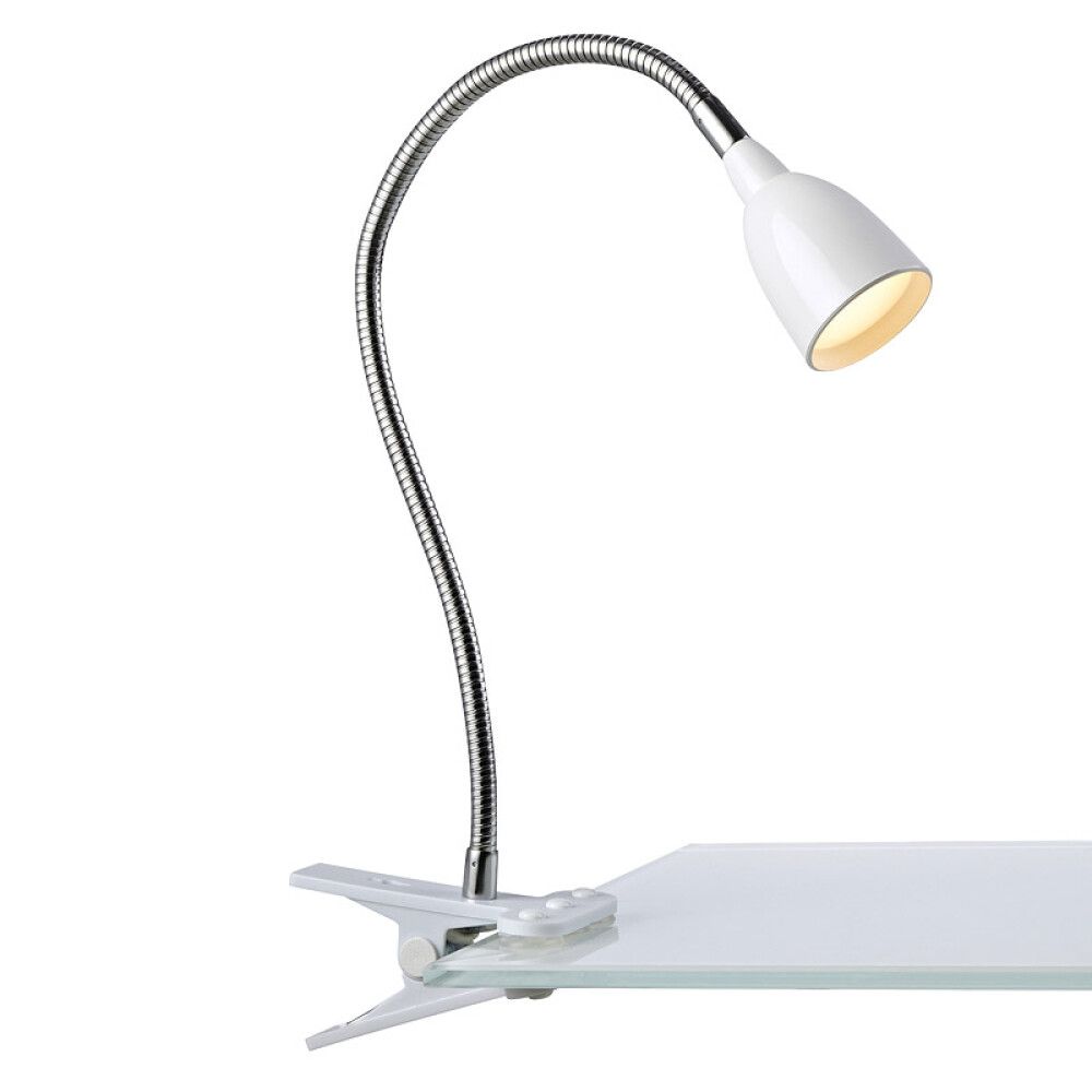 Borðlampi með klemmu LED Tulip 10,5cm hvítt