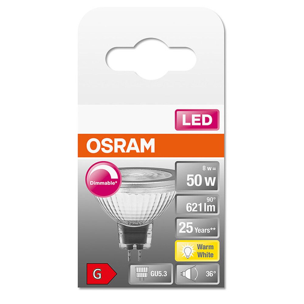 Kastarapera LED GU5.3 2700K Osram 7,8W Ø51 mm