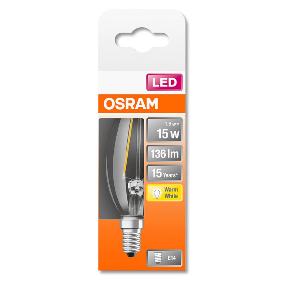 Kertapera LED E14 2700K Osram 1,6W Ø35 mm