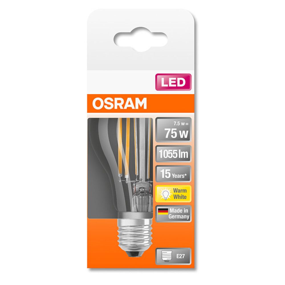 Ljósapera LED E27 2700K Osram 8W